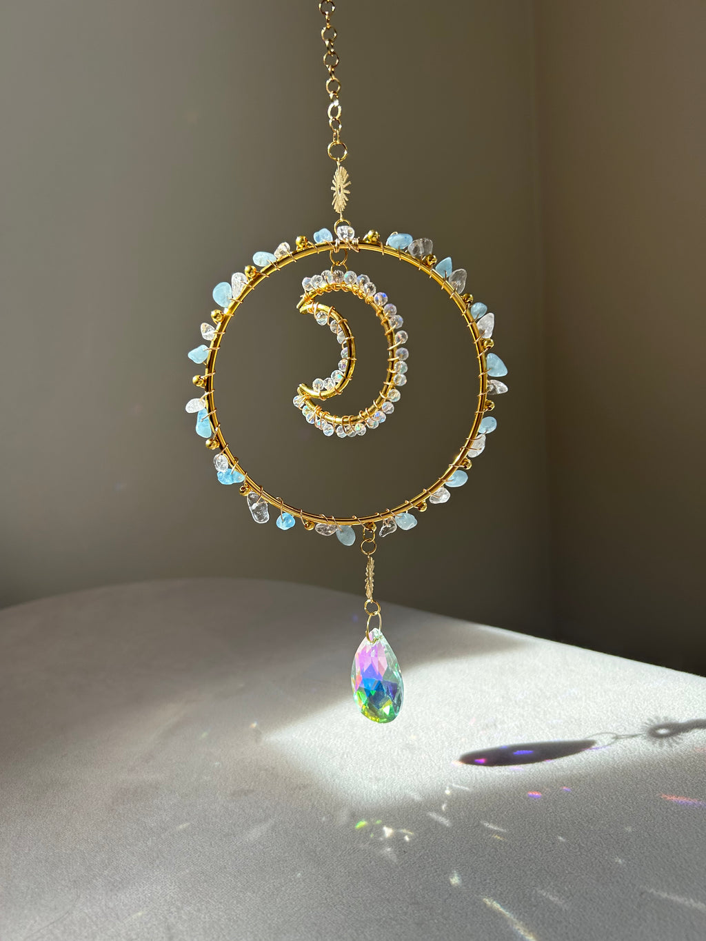 Suncatcher - zonnevanger ‘Luna’ met diverse edelstenen