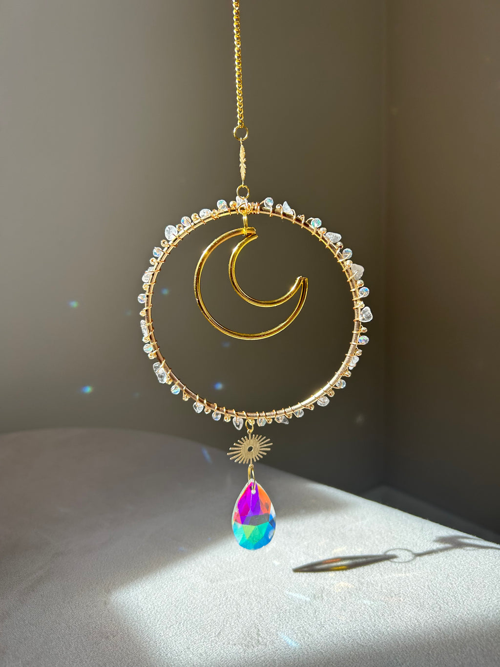 Suncatcher - zonnevanger ‘Luna’ met diverse edelstenen