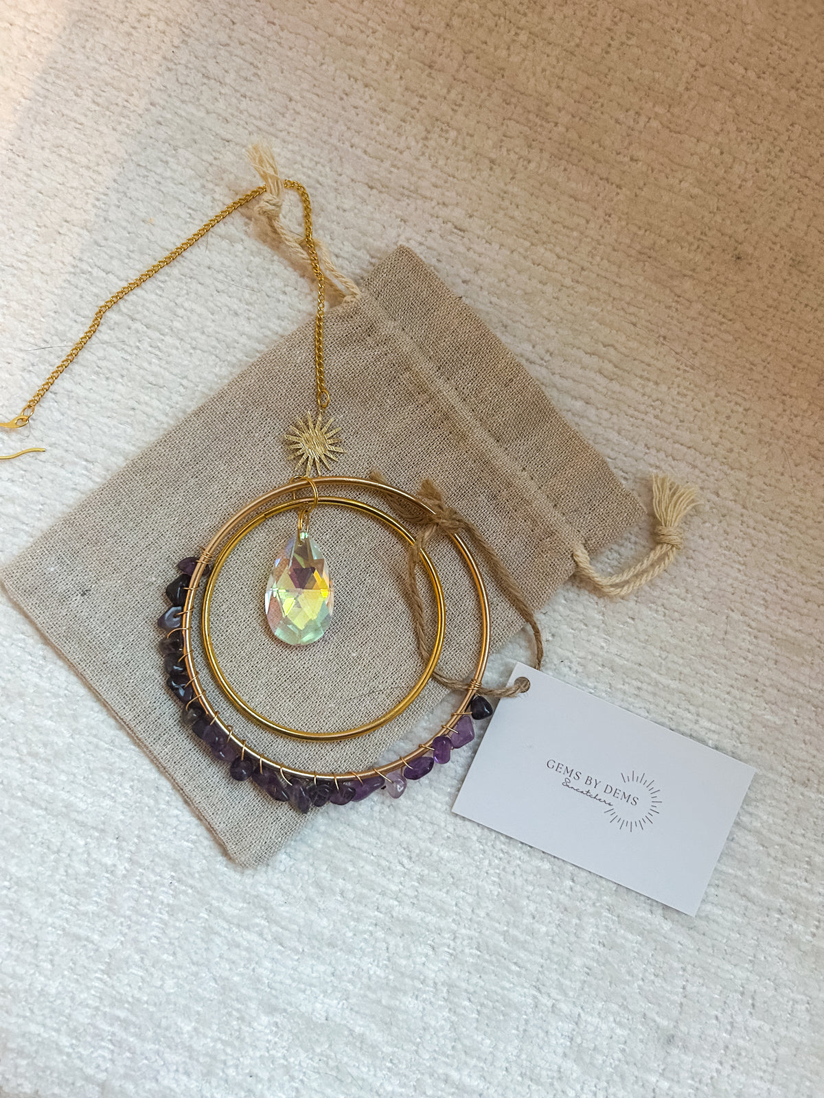 Suncatcher - zonnevanger ‘Nela’ met edelstenen