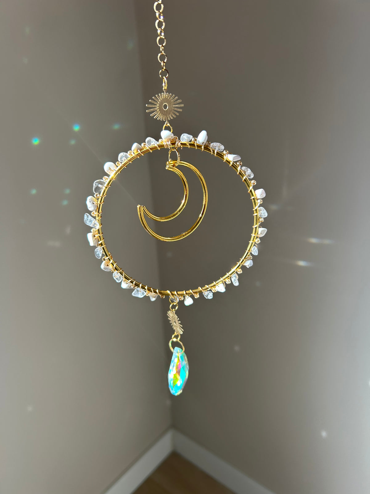 Suncatcher - zonnevanger ‘Luna’ met diverse edelstenen