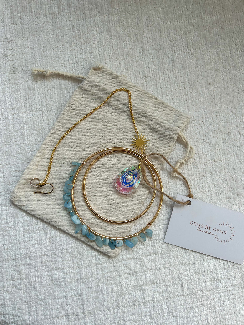 Suncatcher - zonnevanger ‘Nela’ met edelstenen