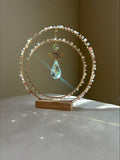 Staande suncatcher - zonnevanger met rozenkwarts en aardbeienkwarts edelstenen