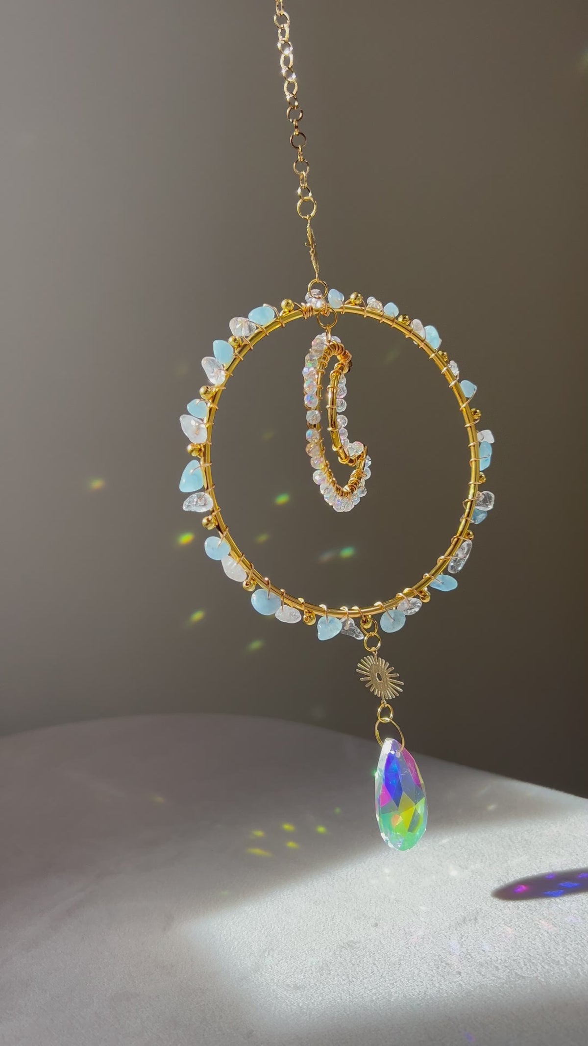 Suncatcher - zonnevanger ‘Luna’ met diverse edelstenen