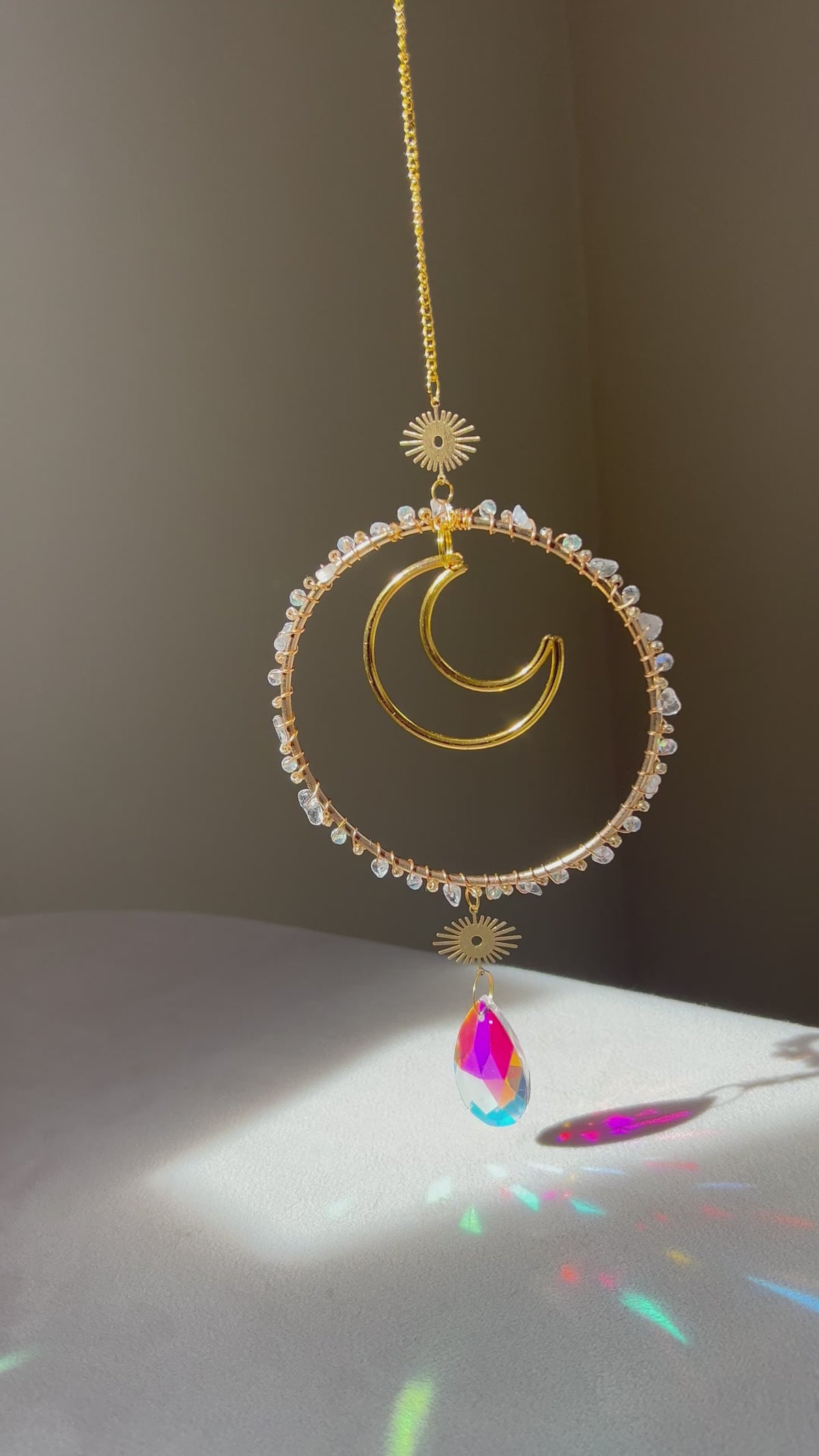 Suncatcher - zonnevanger ‘Luna’ met diverse edelstenen