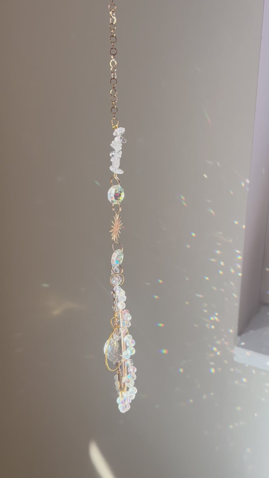Retro Suncatcher - zonnevanger met bergkristal edelstenen