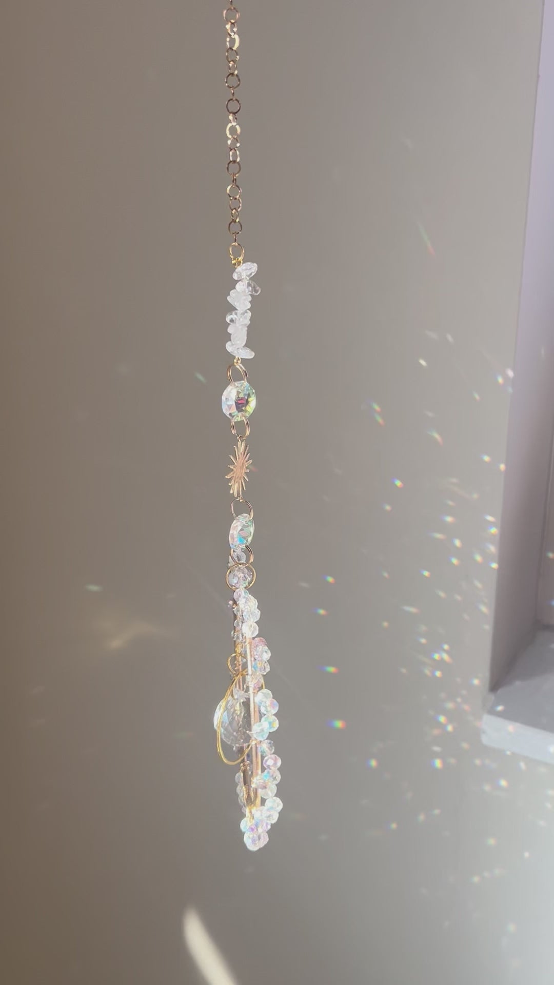 Retro Suncatcher - zonnevanger met bergkristal edelstenen